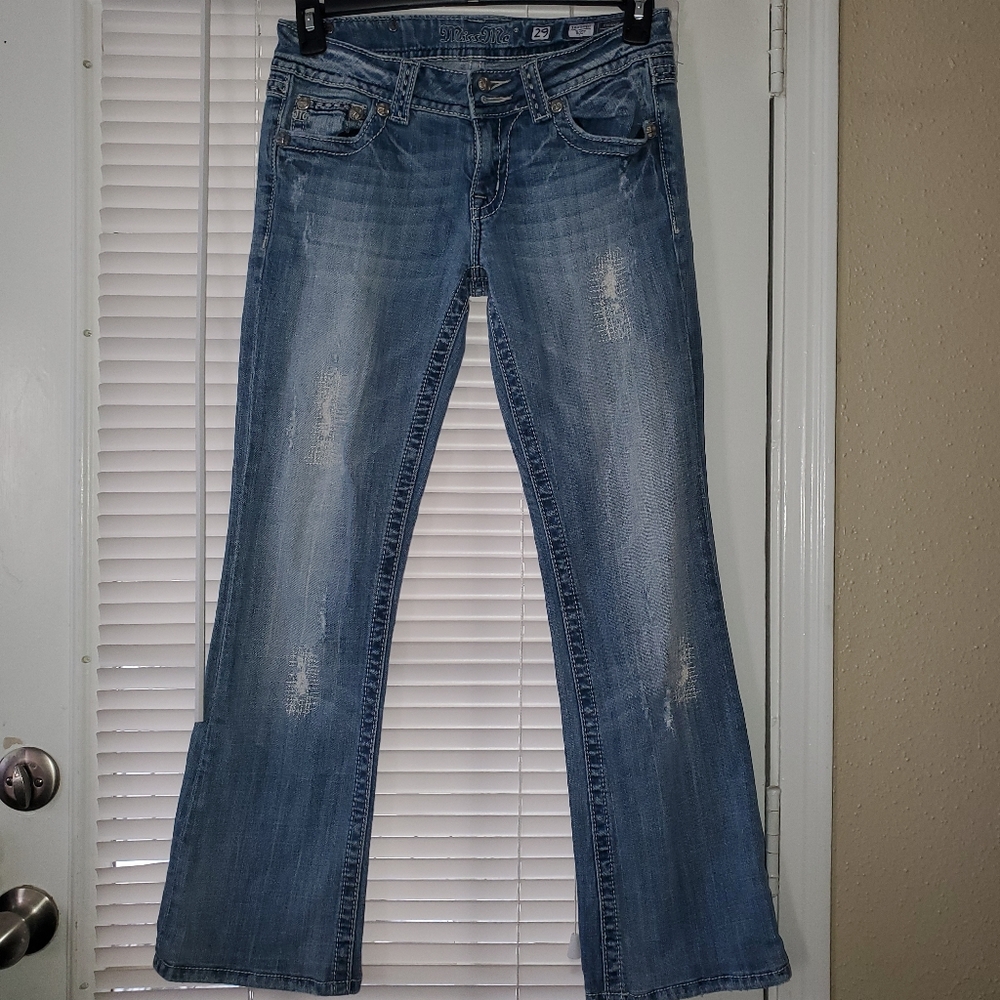 MISS ME Womens Bootcut distressed Jeans 28